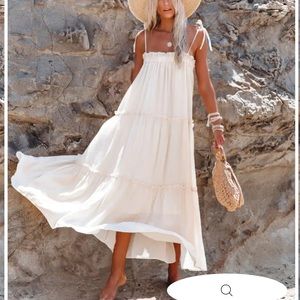 NWOT midi eggshell colored dress